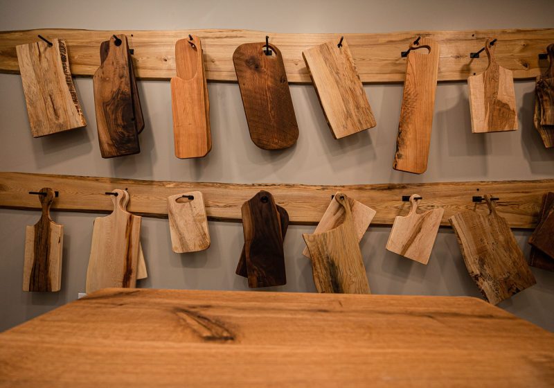 Wall of cutting boards